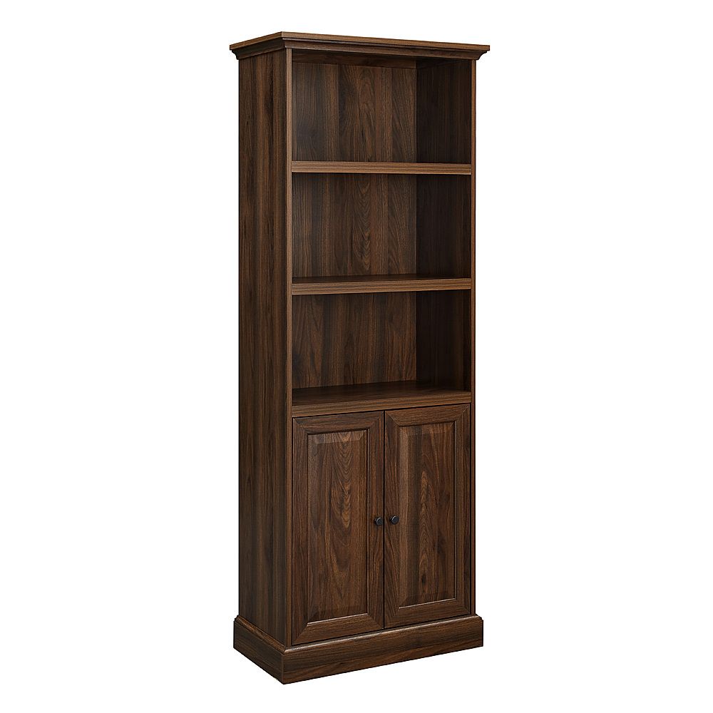 Walker Edison 68” Classic 2 Door Hutch Bookshelf Dark Walnut Bbs68luk2ddw –  Best Buy Intended For Two Door Hutch Bookcases (View 4 of 15)