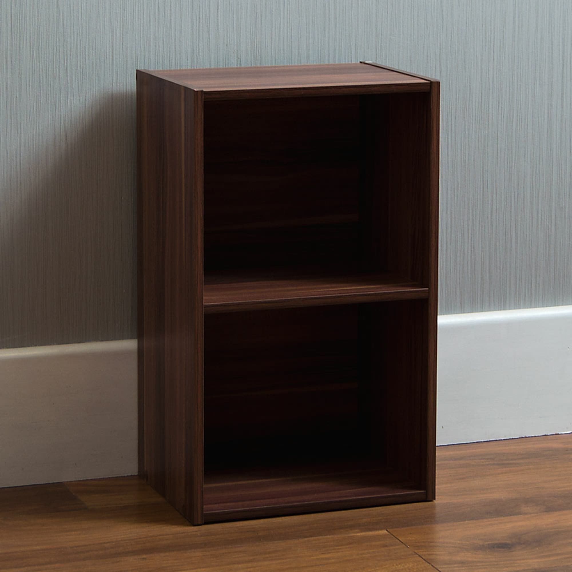 Walnut 2 Tier Small Bookcase | Lounge Furniture | Homesdirect365 For Walnut 2 Tier Bookcases (View 1 of 15)