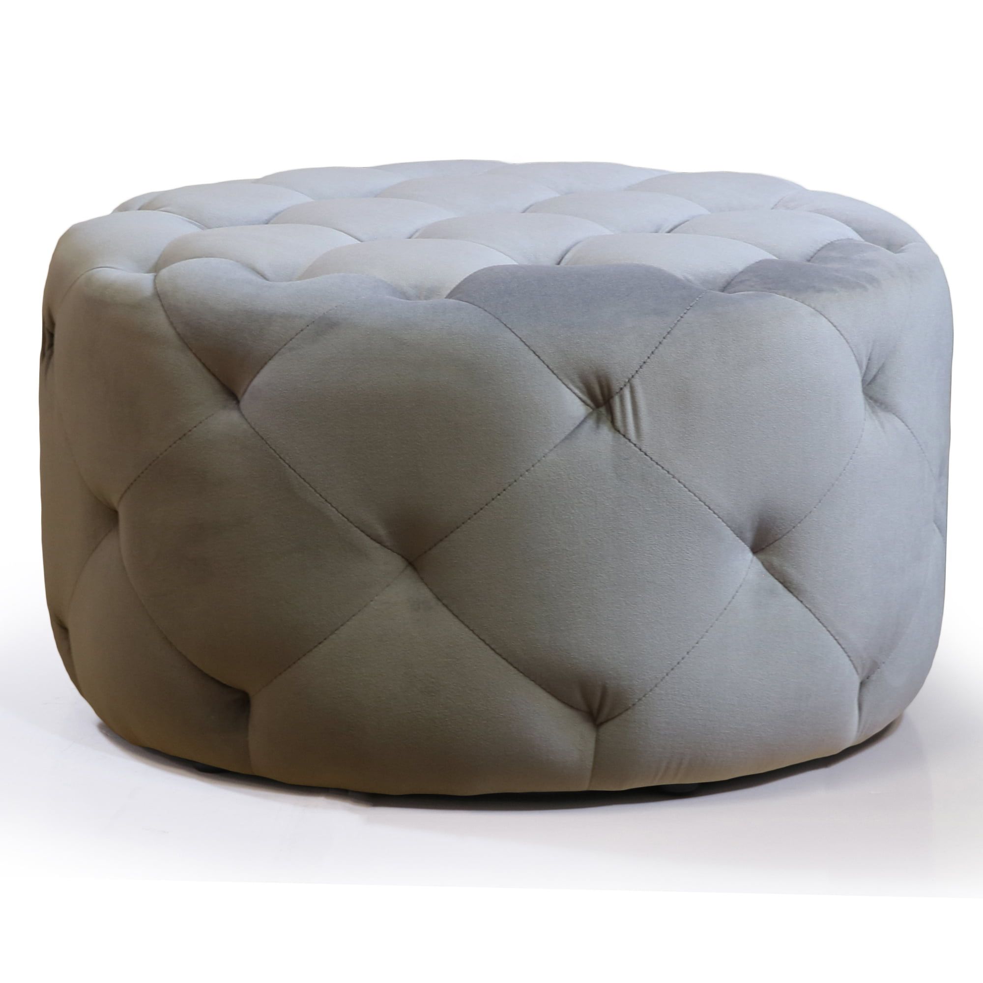 Warehouse Of Tiffany Meerna 24 Inch Round Tufted Padded Ottoman –  Walmart Intended For 24 Inch Ottomans (View 3 of 15)