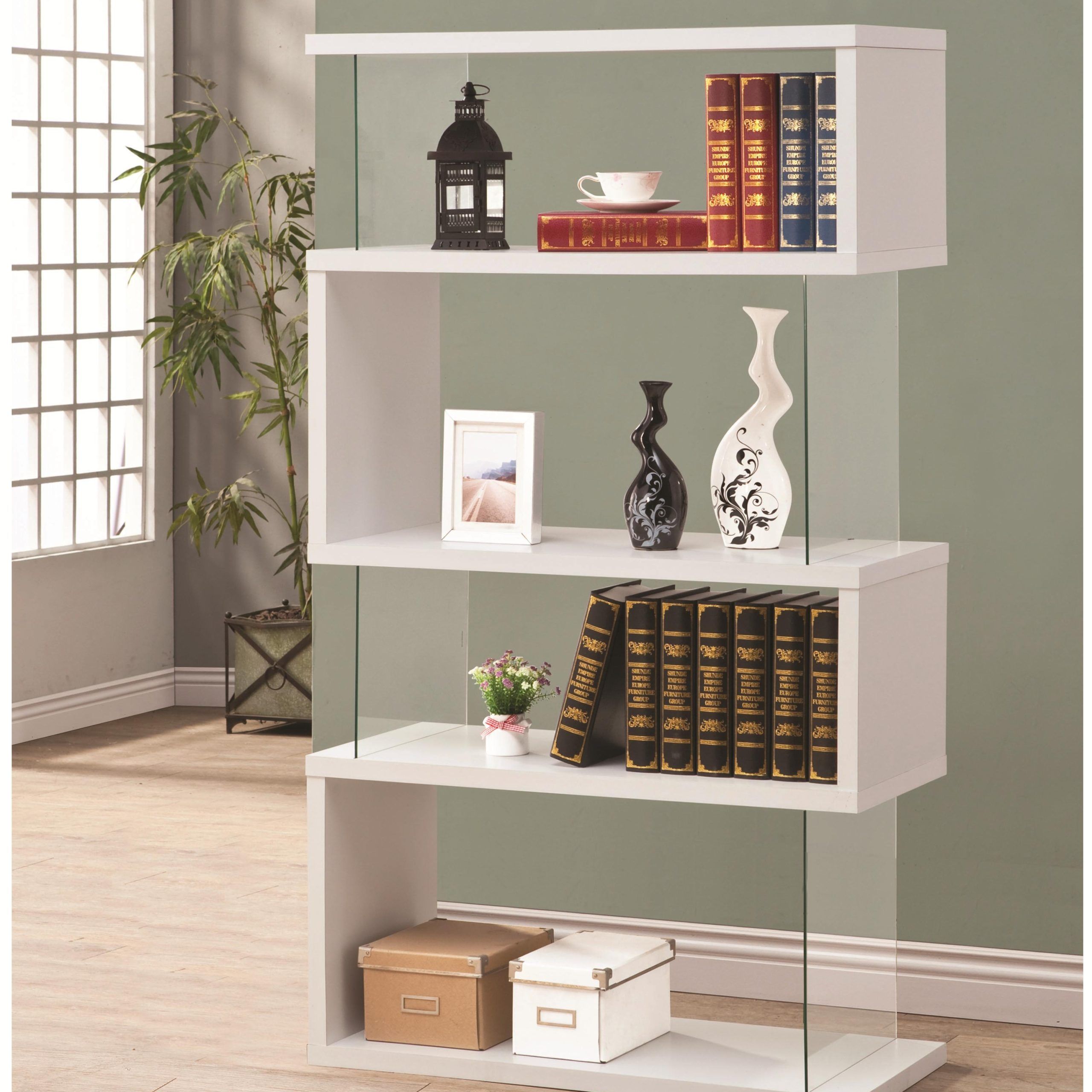 White/clear Tempered Glass Bookcase – Las Vegas Furniture Store | Modern  Home Furniture | Cornerstone Furniture With Regard To Bookcases With Tempered Glass (View 1 of 15)