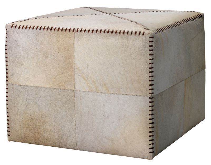 White Cowhide Square Ottomans – Mecox Gardens Inside White Cow Hide Ottomans (View 1 of 15)