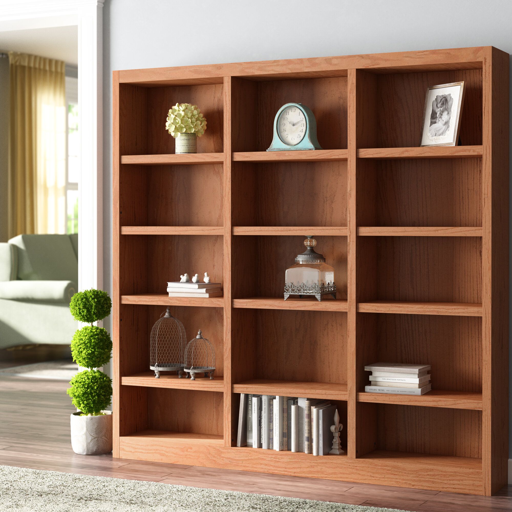 Winston Porter Flannagan 72'' H X 72'' W Library Bookcase & Reviews |  Wayfair Throughout Bookcases With Open Shelves (View 13 of 15)
