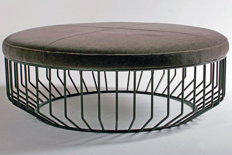 Wired Ottoman – Property Furniture In Ottomans With Caged Metal Base (View 15 of 15)
