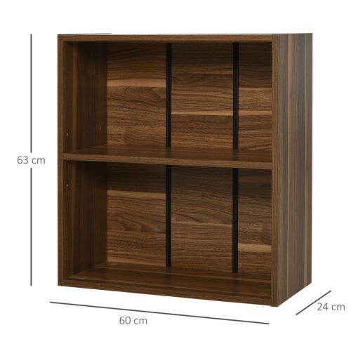 Wood Wooden 2 Tier Storage Unit Shelf Bookshelf Bookcase Cupboard Cabinet  Walnut | Ebay Pertaining To Walnut 2 Tier Bookcases (View 2 of 15)