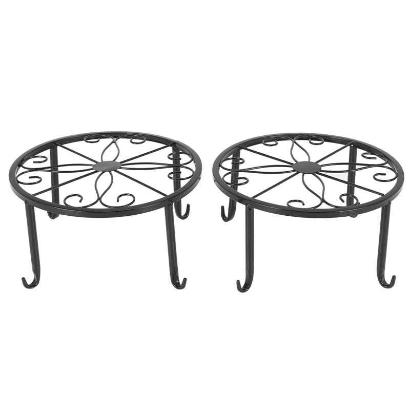 12 Inch Heavy Pot Plant Stand, Set Of 2, Art Forged Pot Trivet, Solid Iron  Pot Holder, Decorative Garden Pot Holder, Black|pot Trays| – Aliexpress For 12 Inch Plant Stands (Photo 14 of 15)