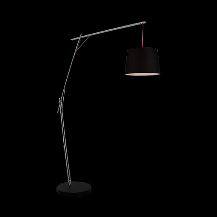 230v 60w E27 Cantilever Floor Lamp With Foot Switch Black Shade – K (View 13 of 15)