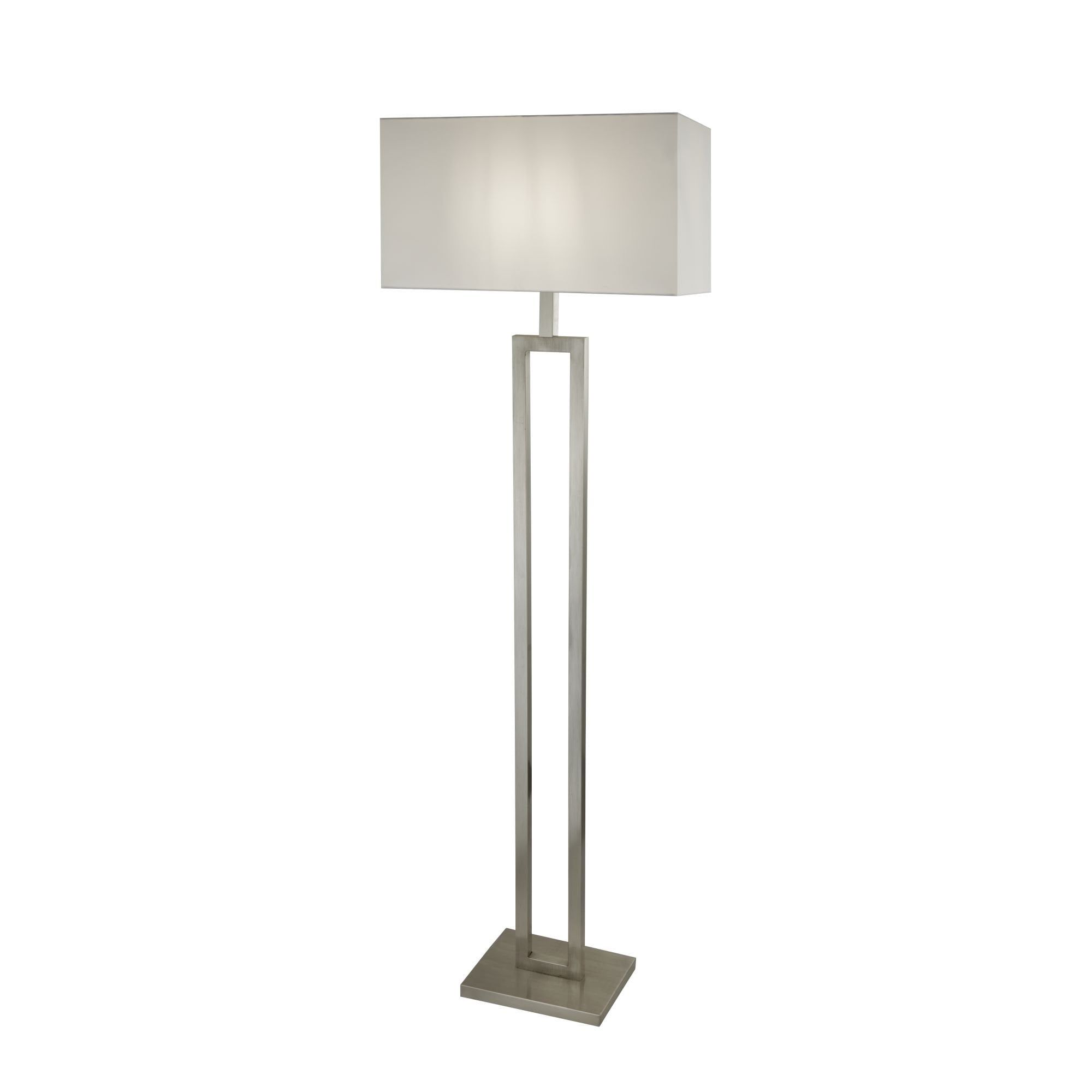 2330ss Floor Lamp Satin Silver White Shade Pertaining To Silver Floor Lamps (Photo 6 of 15)
