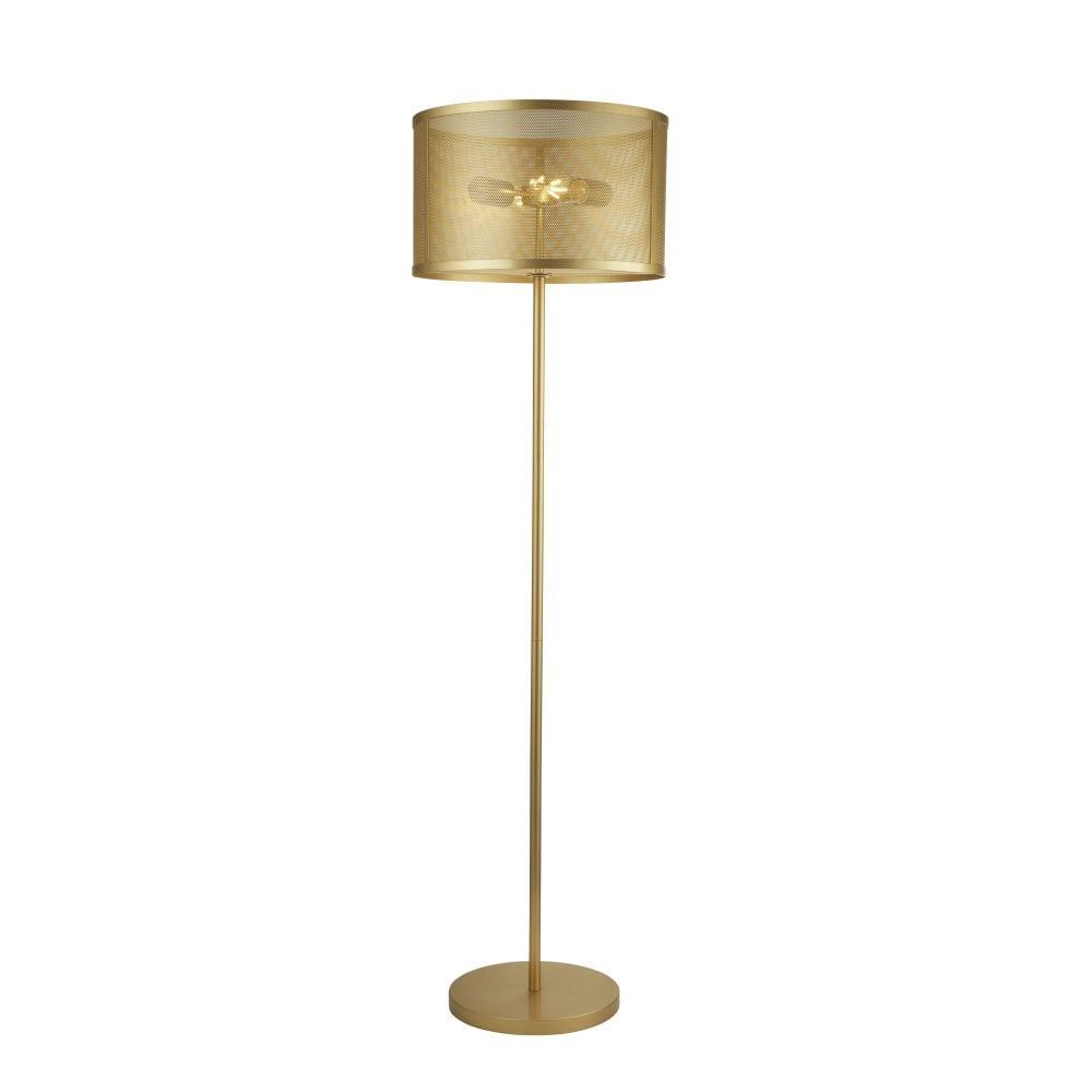 2832 2go Fishnet 2 Light Floor Lamp Matt Gold In Gold Floor Lamps (View 8 of 15)