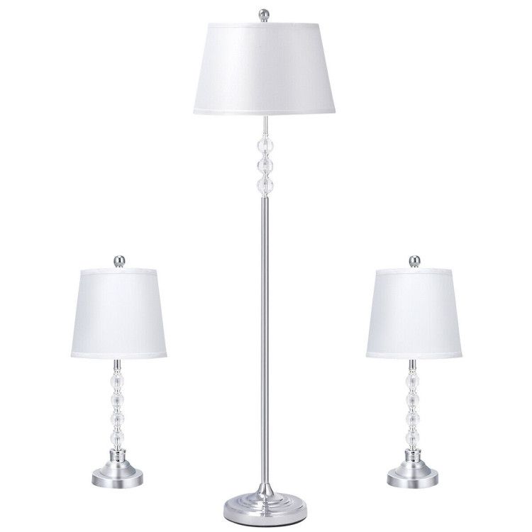 3 Piece Floor Lamp And Table Lamps Set – Decor – Lighting – Table & Floor  Lamps – – Costway For 3 Piece Set Floor Lamps (Photo 3 of 15)