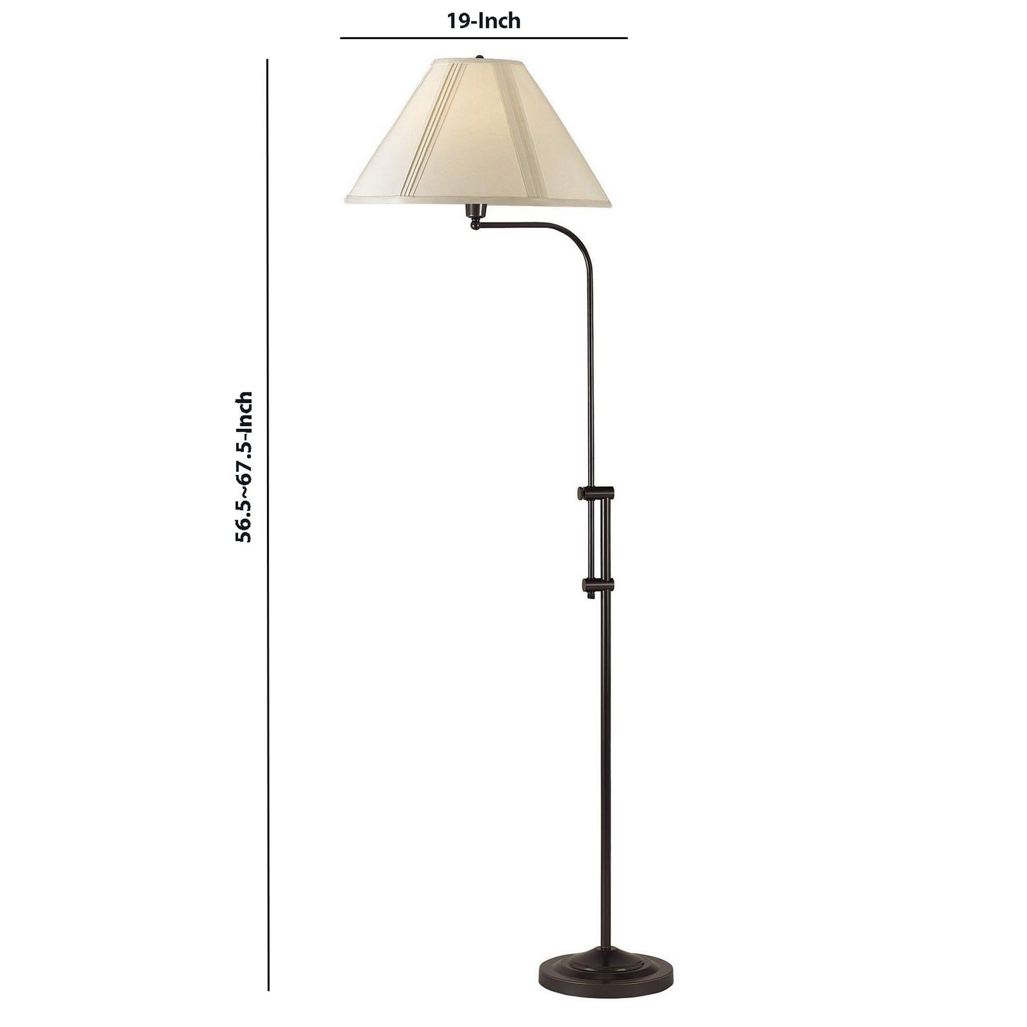 3 Way Metal Floor Lamp With And Adjustable Height Mechanism, Bronze –  Overstock – 31684760 Regarding Adjustable Height Floor Lamps (Photo 1 of 15)