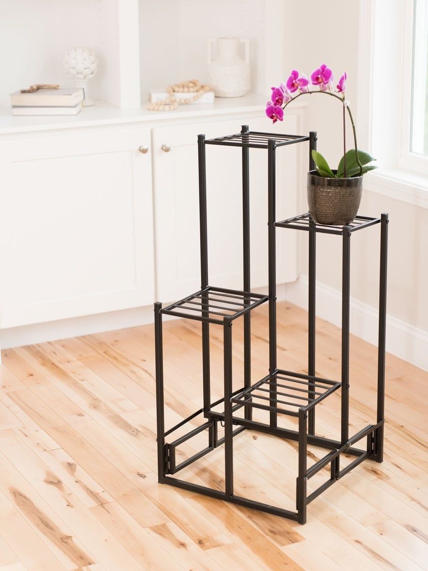 4 Tier Squares Foldable Plant Stand | Gardener's Supply For 4 Tier Plant Stands (View 3 of 15)
