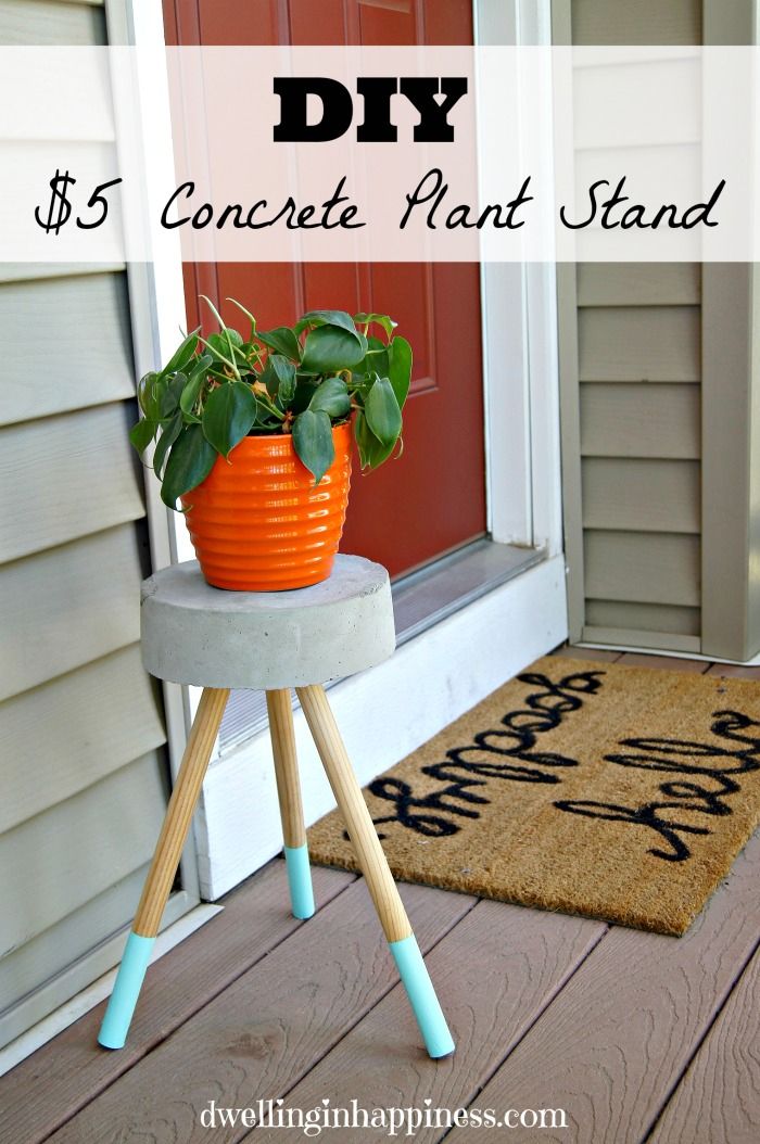 $5 Diy Concrete Plant Stand – Dwelling In Happiness With Cement Plant Stands (View 1 of 15)