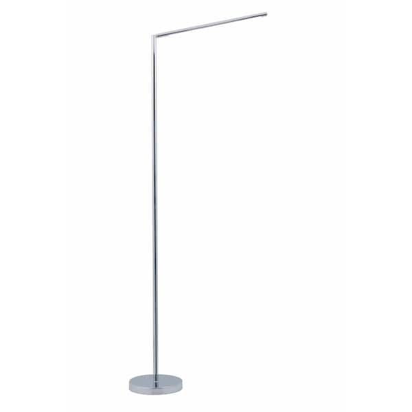 51 In. Polished Chrome Led Floor Lamp With Adjustable Stand And Minimalist  Design Vled560f – The Home Depot Inside Minimalist Floor Lamps (Photo 9 of 15)