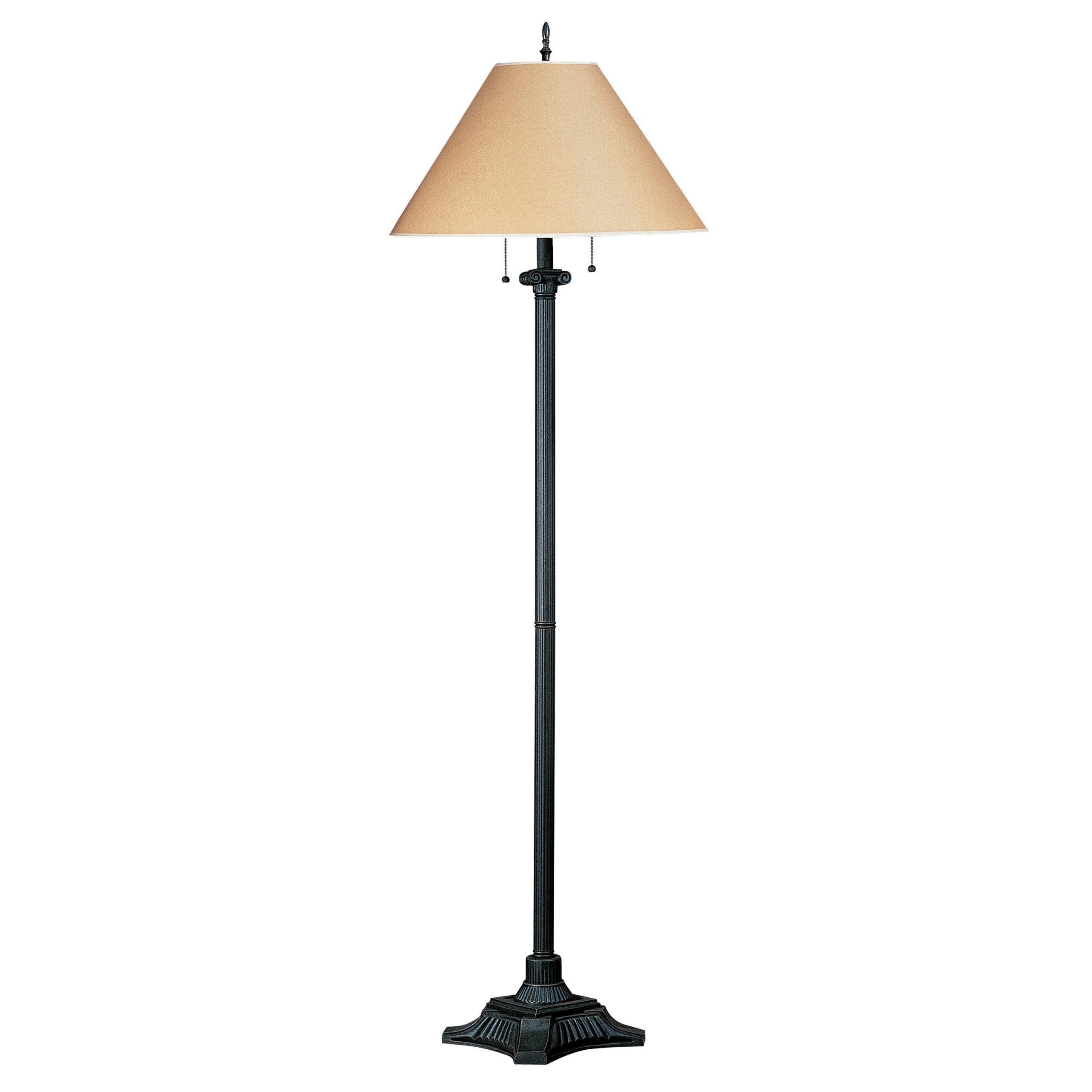 60 Watt 2 Light Pull Chain Floor Lamp – Overstock – 13682385 Regarding Floor Lamps With Dual Pull Chains (View 1 of 15)