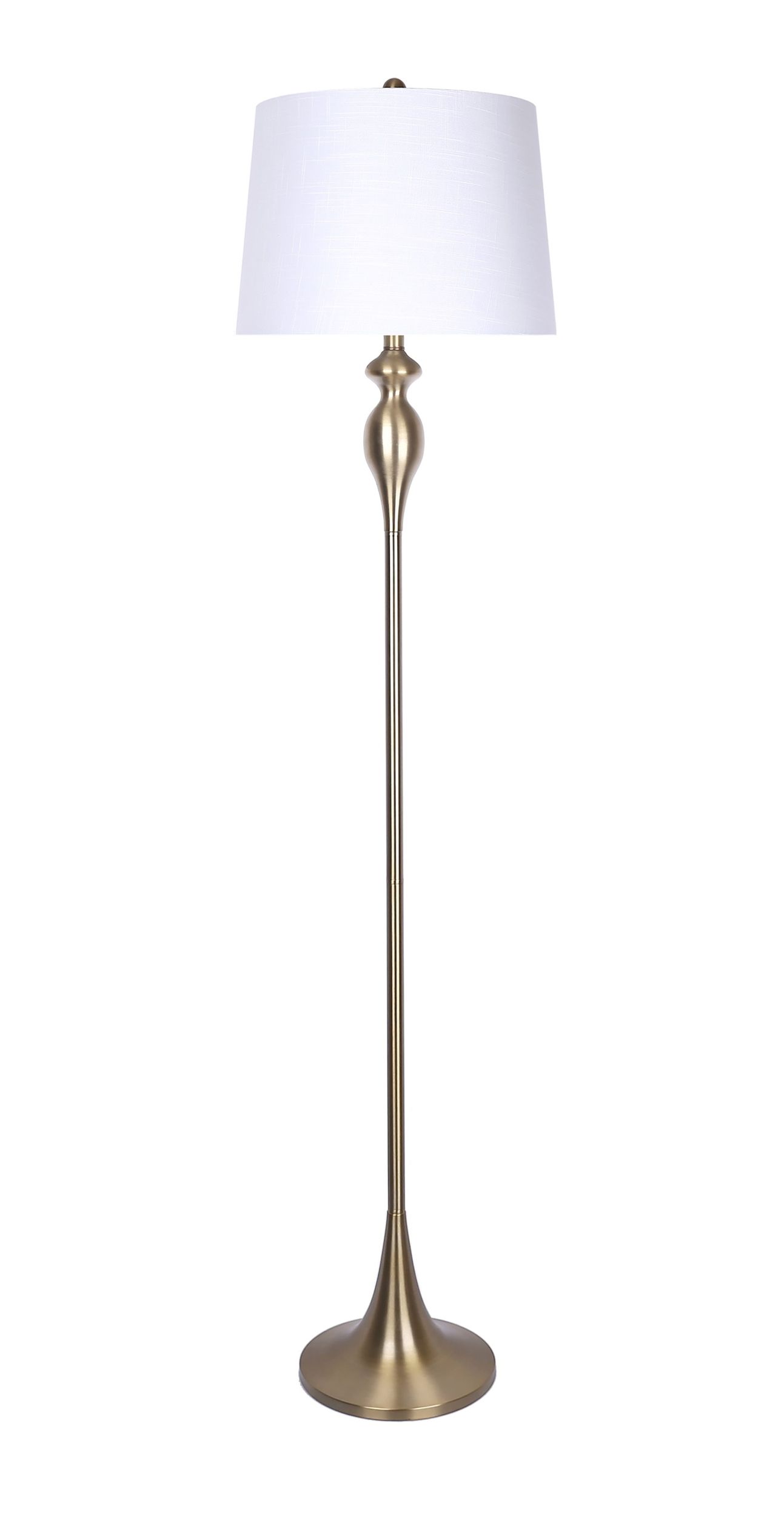 63.5" Modern Brass Floor Lamp W/ Off White Textured Linen Empire Shades –  Walmart Regarding Textured Linen Floor Lamps (Photo 1 of 15)