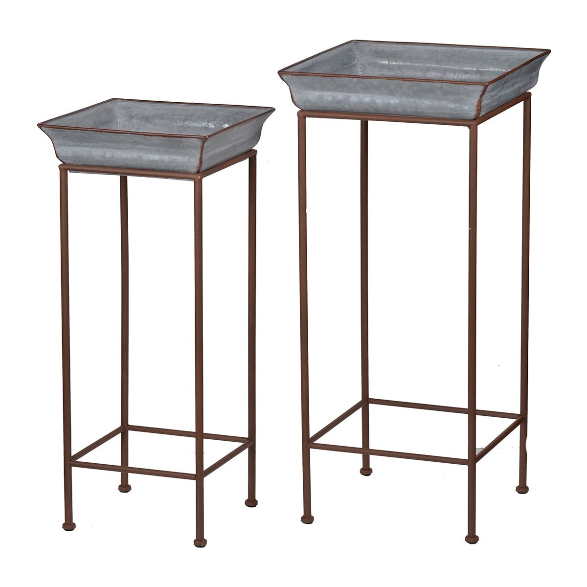 A&b Home Shelburne Plant Stands 30.7 In H X 14.2 In W Gray Indoor/outdoor  Square Cast Iron Plant Stand In The Plant Stands Department At Lowes Within Iron Square Plant Stands (Photo 3 of 15)