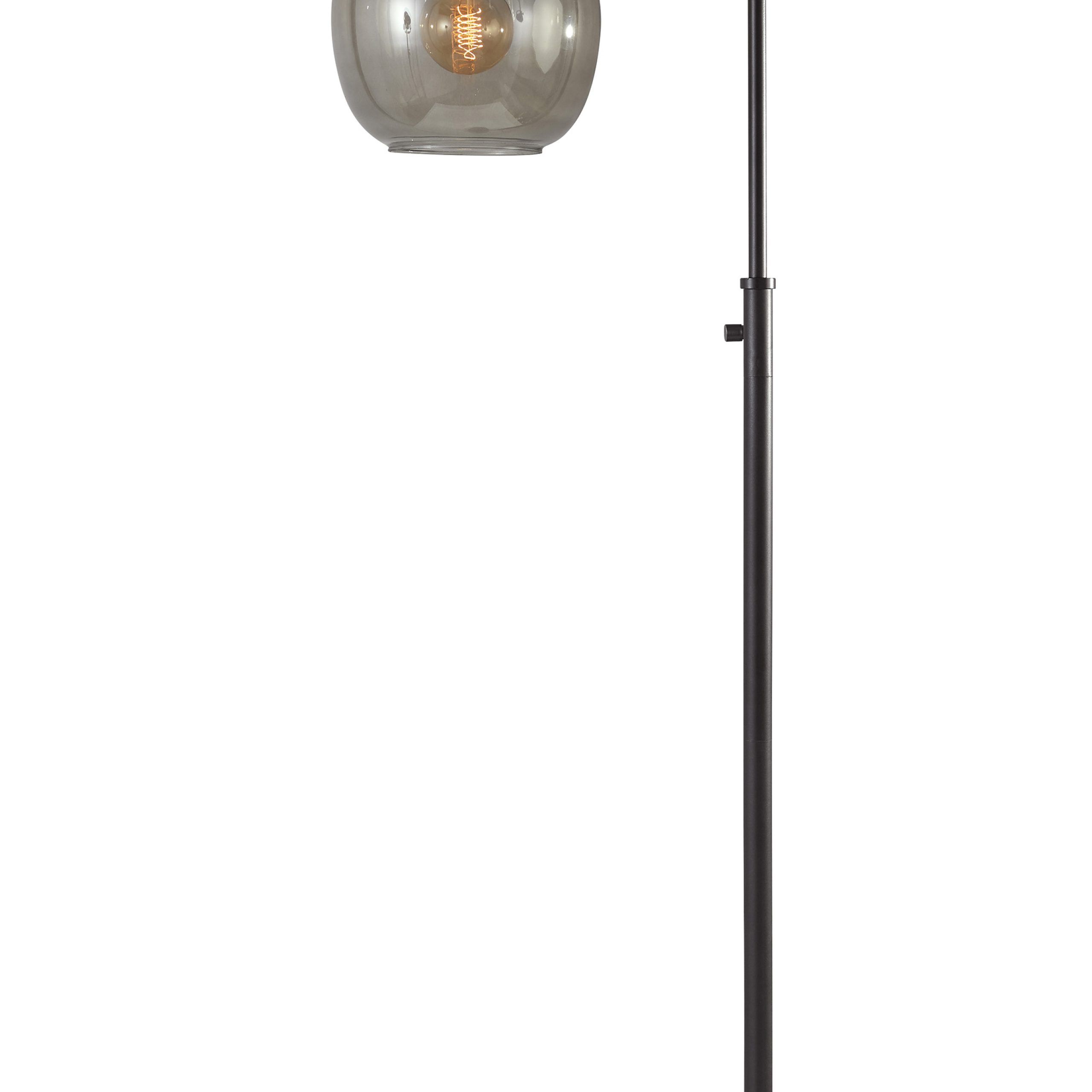 Adesso Ashton Floor Lamp Matte Black Smoked Glass – Walmart In Matte Black Floor Lamps (View 15 of 15)