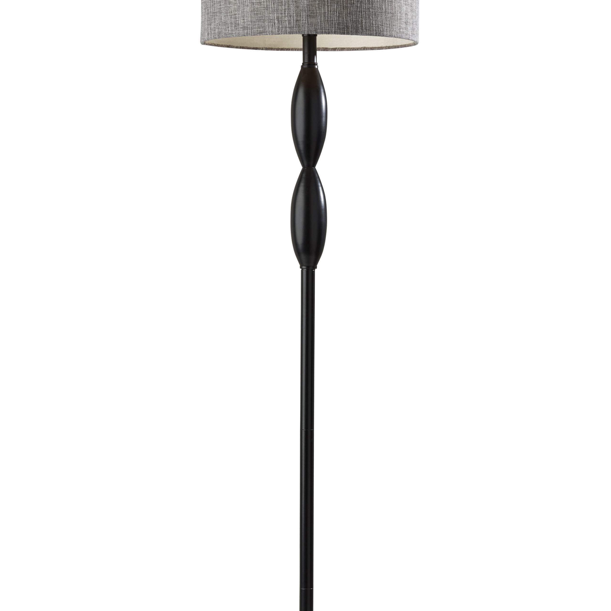 Adesso Lance Floor Lamp Black, Dark Grey And White Textured Fabric Shade –  Walmart With Regard To Grey Textured Floor Lamps (View 5 of 15)