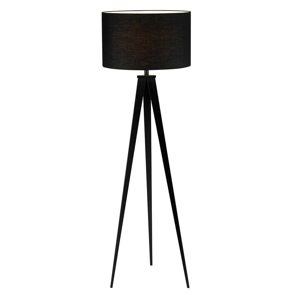 Adesso Lighting Director Floor Lamp – Black Metal With Black Fabric Shade:  Design Quest Throughout Black Metal Floor Lamps (View 6 of 15)