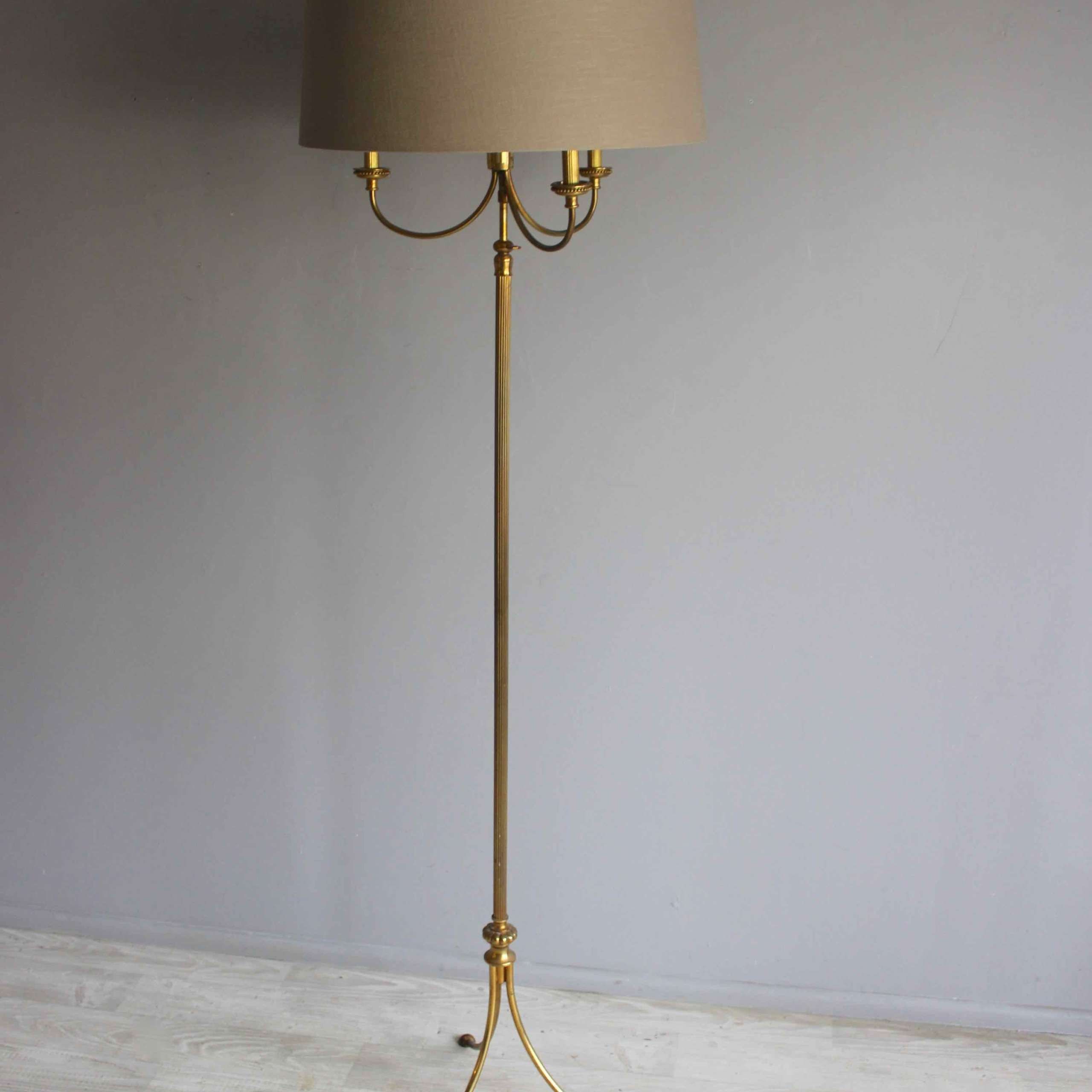 Adjustable Height 3 Branch French Floor Lamp In Antique Floor Lamps Inside Adjustable Height Floor Lamps (View 14 of 15)