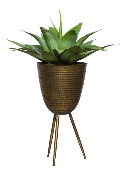 Agave In Bronze Plant Stand – Lux Art Silks With Bronze Plant Stands (Photo 7 of 15)