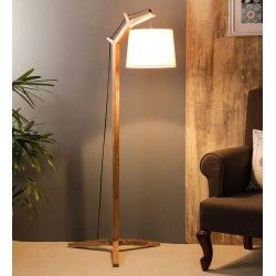 Alari Blue Fabric Shade Floor Lamp With Brown Base Inside Brown Floor Lamps (View 4 of 15)