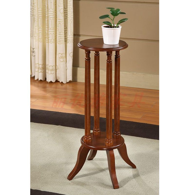 All Things Cedar | Flower Plant Stand With Cherry Finish | Hr05 Within Cherry Pedestal Plant Stands (View 6 of 15)