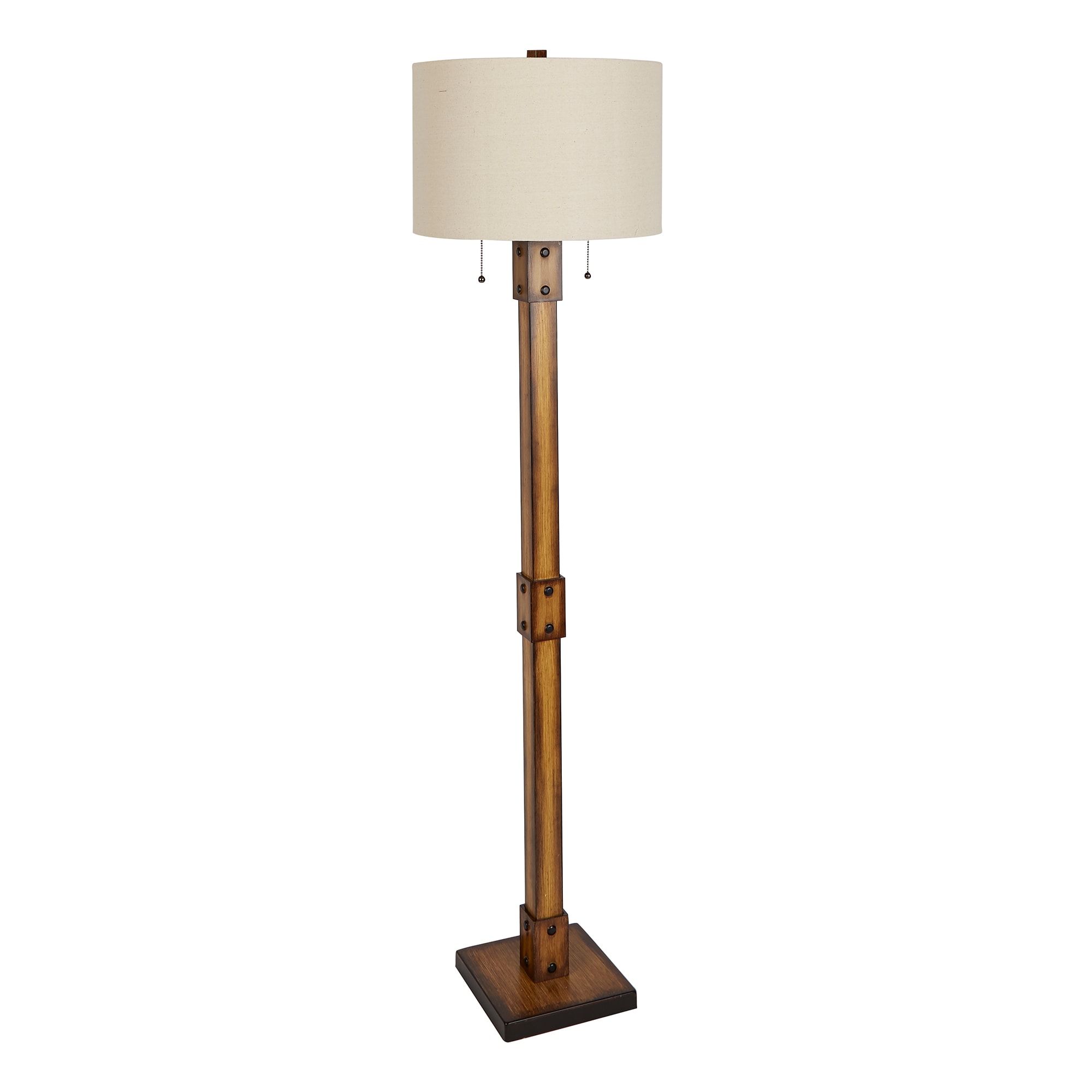 Allen + Roth 61 In Faux Wood Shaded Floor Lamp In The Floor Lamps  Department At Lowes Within 61 Inch Floor Lamps (Photo 4 of 15)