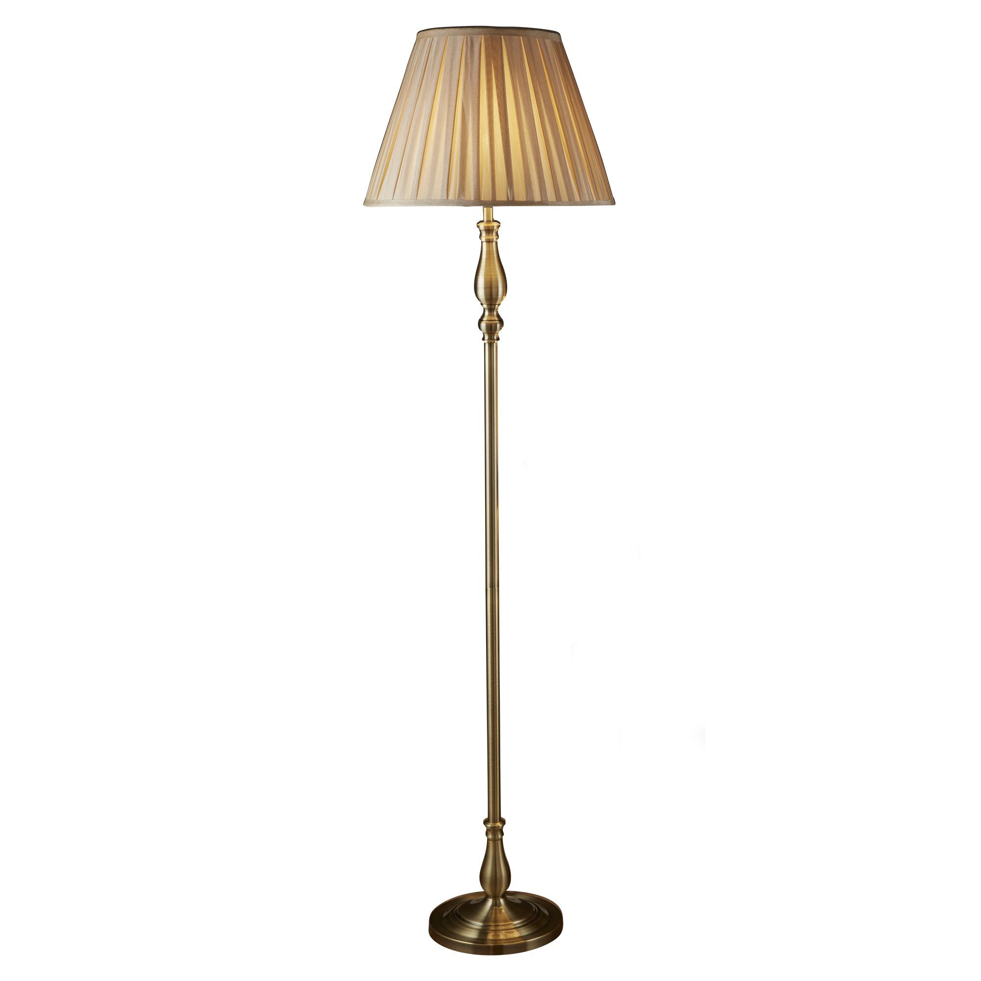 Antique Brass Floor Lamp With Pleated Fabric Shade | 5029ab Throughout Antique Brass Floor Lamps (View 14 of 15)