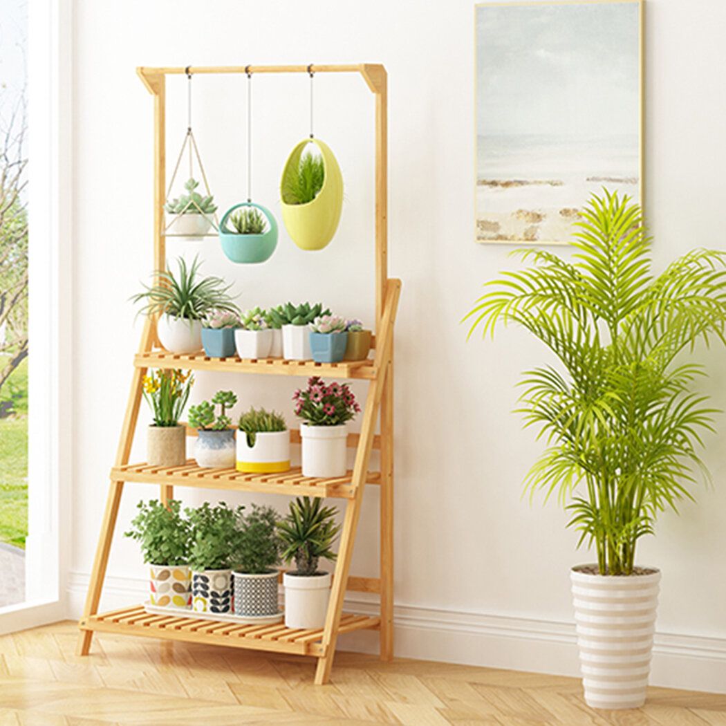 Arlmont & Co. Bamboo Ladder Plant Stand & Reviews | Wayfair With Regard To  (View 6 of 15)