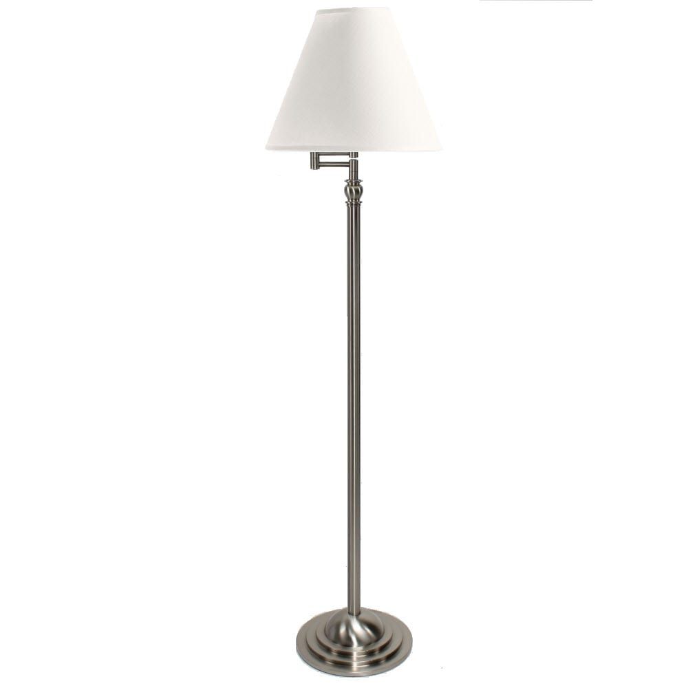 Art Deco Swing Arm Floor Lamp – Brushed Nickel | Regarding Brushed Nickel Floor Lamps (Photo 12 of 15)