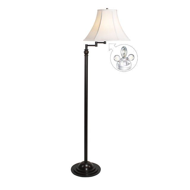 Art Deco Swing Arm Floor Lamp – Vermont Bronze | Within Adjustble Arm Floor Lamps (View 5 of 15)