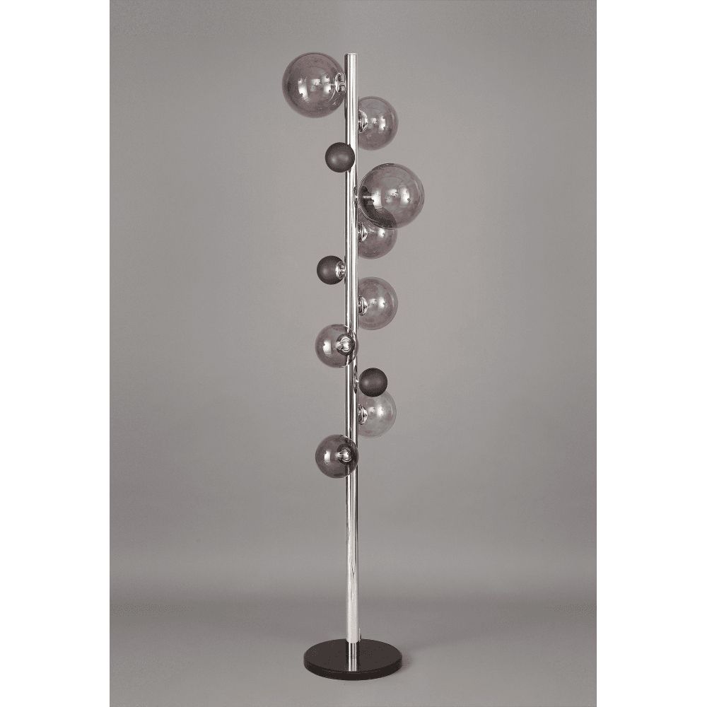 Astronomer 8 Light Floor Lamp With Polished Chrome And Black Finish Throughout Chrome Floor Lamps (View 3 of 15)