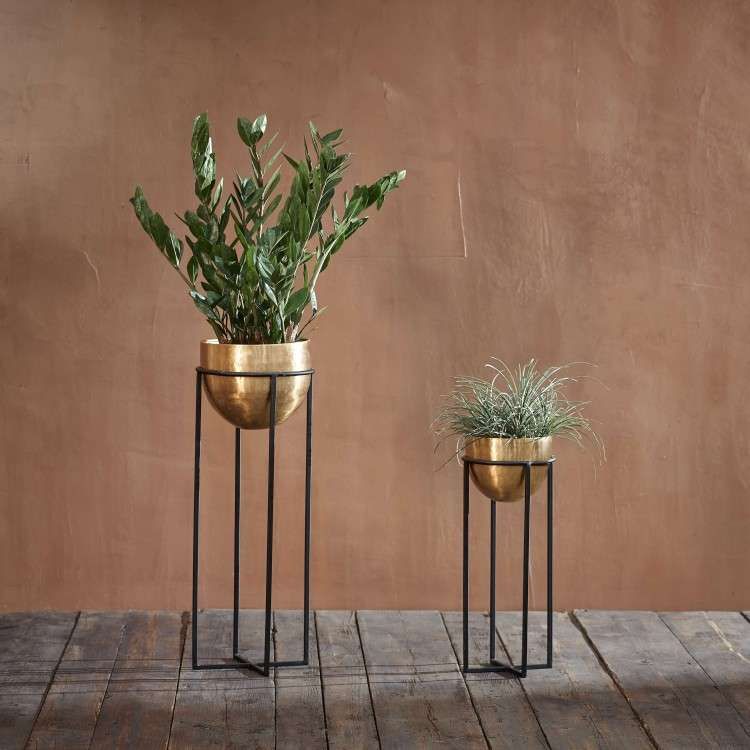 Atsu Brass Planter Stand | Accessories For The Home With Brass Plant Stands (View 4 of 15)