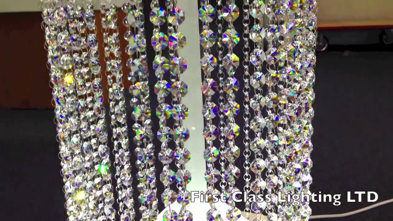 Bespoke Custom Crystal Chandelier Pillers Floor Lamp From First Class  Lighting Ltd – Youtube Within Crystal Bead Chandelier Floor Lamps (View 10 of 15)