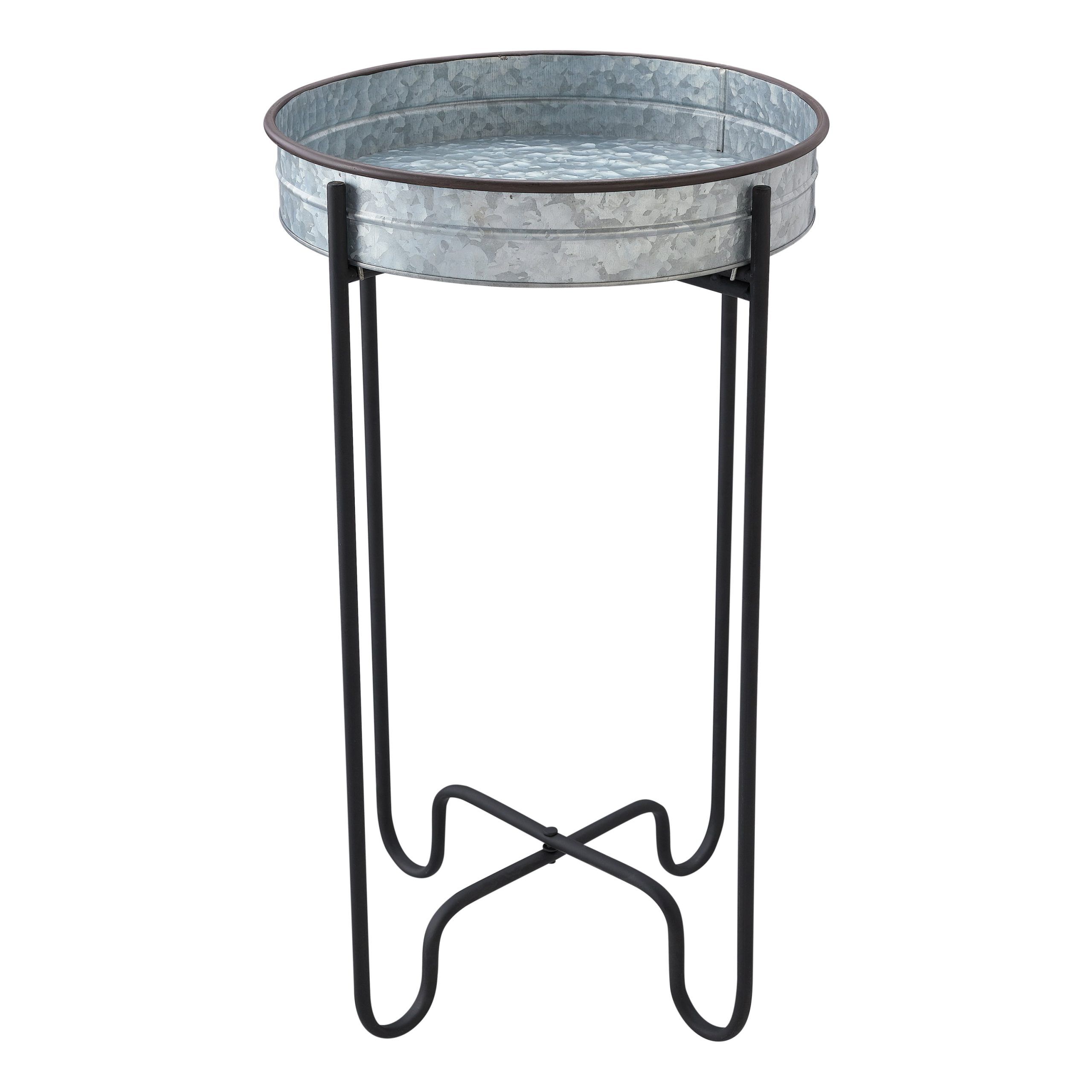Better Homes & Gardens 13" X 13" X 22" Silver And Black Iron Plant Stand –  Walmart Regarding Galvanized Plant Stands (View 3 of 15)