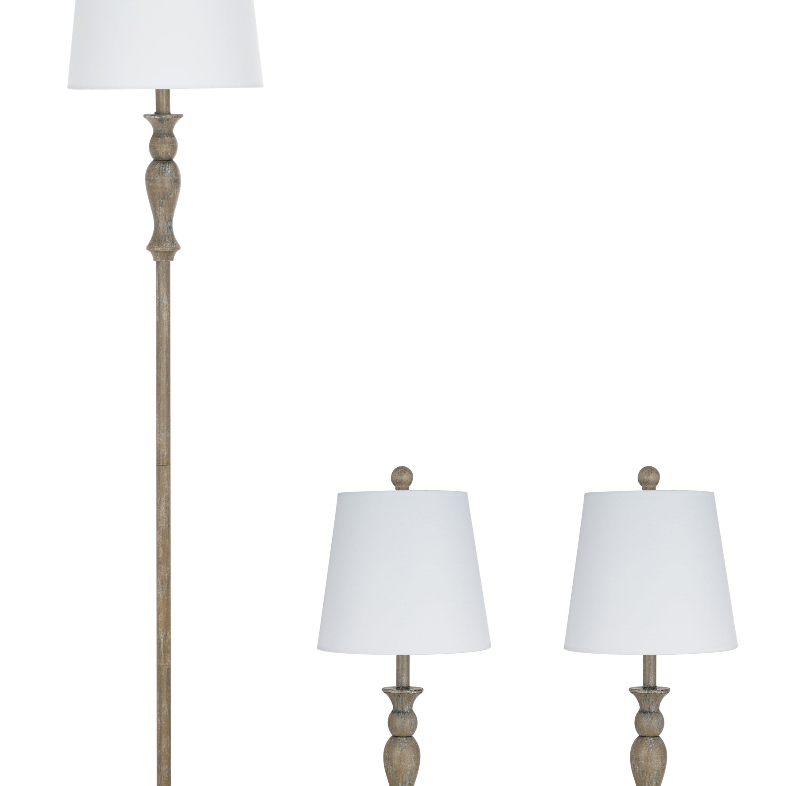 Better Homes & Gardens Modern Farmhouse 3 Pack Table And Floor Lamp Set,  Wood – Walmart With Regard To 3 Piece Set Floor Lamps (View 5 of 15)