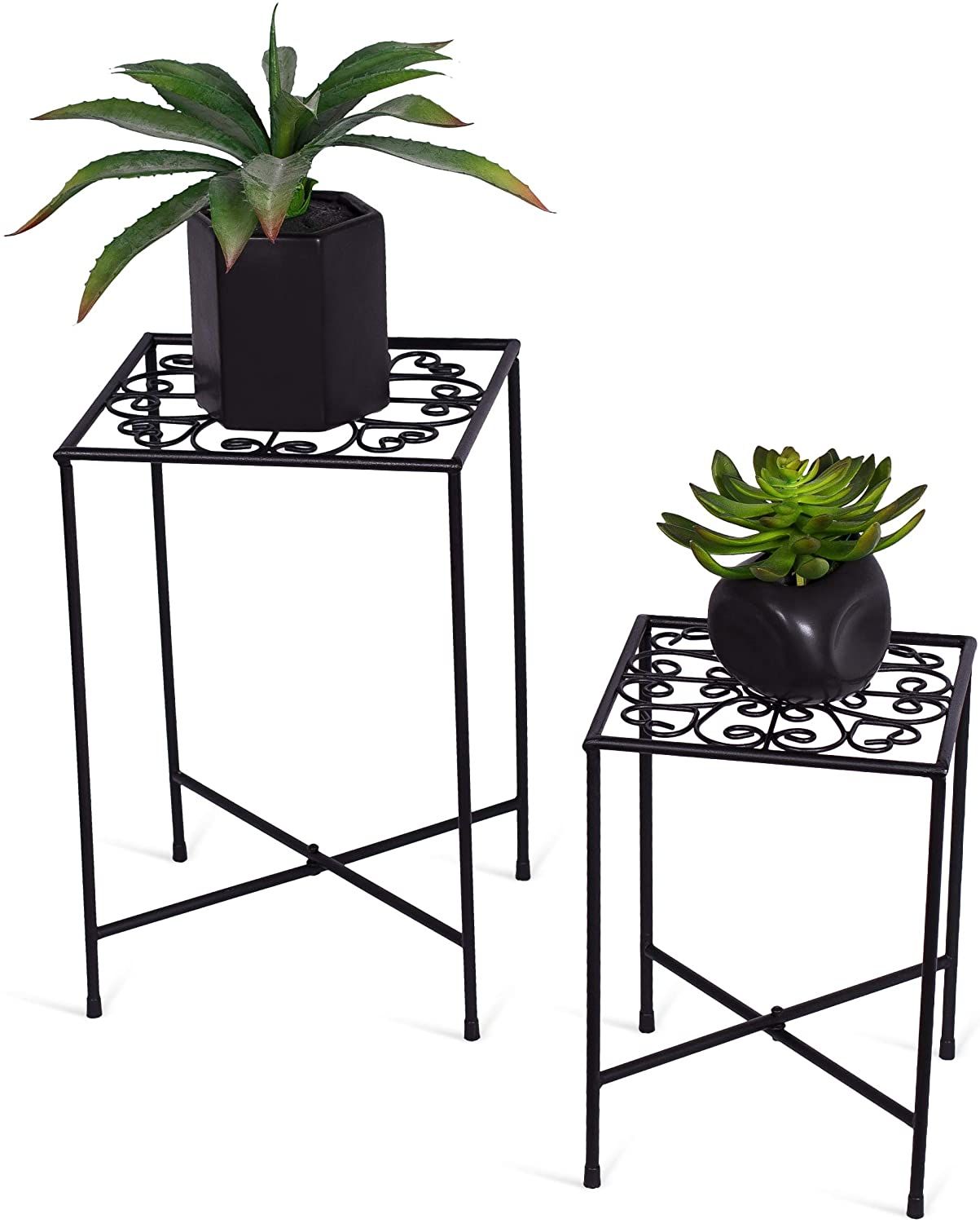 Birdrock Home 15 In H X 9.75 In W Black Indoor/outdoor Square Cast Iron  Plant Stand In The Plant Stands Department At Lowes Pertaining To Iron Base Plant Stands (Photo 12 of 15)