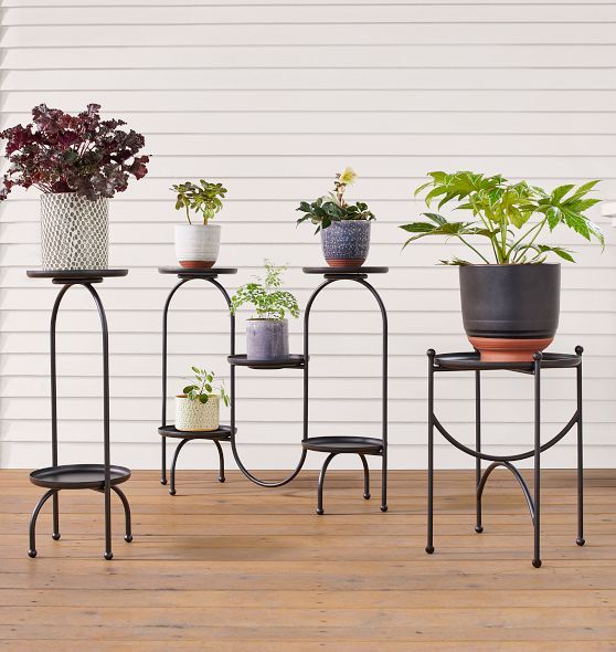 Black Tray Plant Stand | Rejuvenation Within Set Of Three Plant Stands (Photo 12 of 15)
