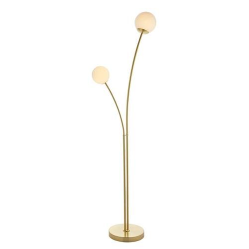 Bloom Satin Brass Finish Two Light Floor Lamp 92219 | The Lighting  Superstore Intended For Satin Brass Floor Lamps (Photo 12 of 15)