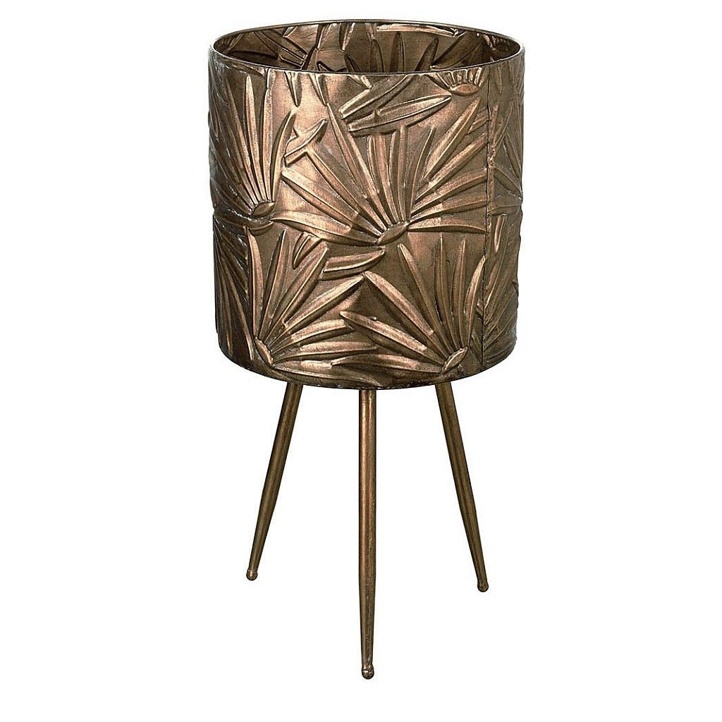 Bronze Embossed Planter On Stand | Audenza With Bronze Plant Stands (Photo 9 of 15)