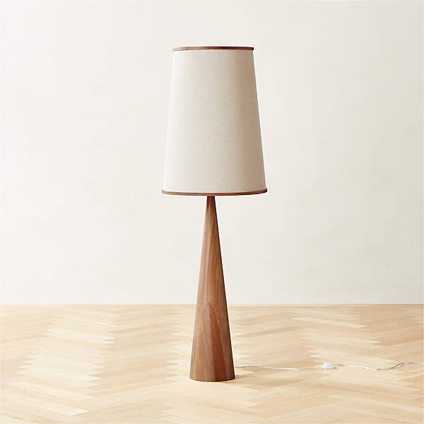 Bruna Walnut Wood And Linen Modern Floor Lamp + Reviews | Cb2 Pertaining To Brown Floor Lamps (Photo 14 of 15)