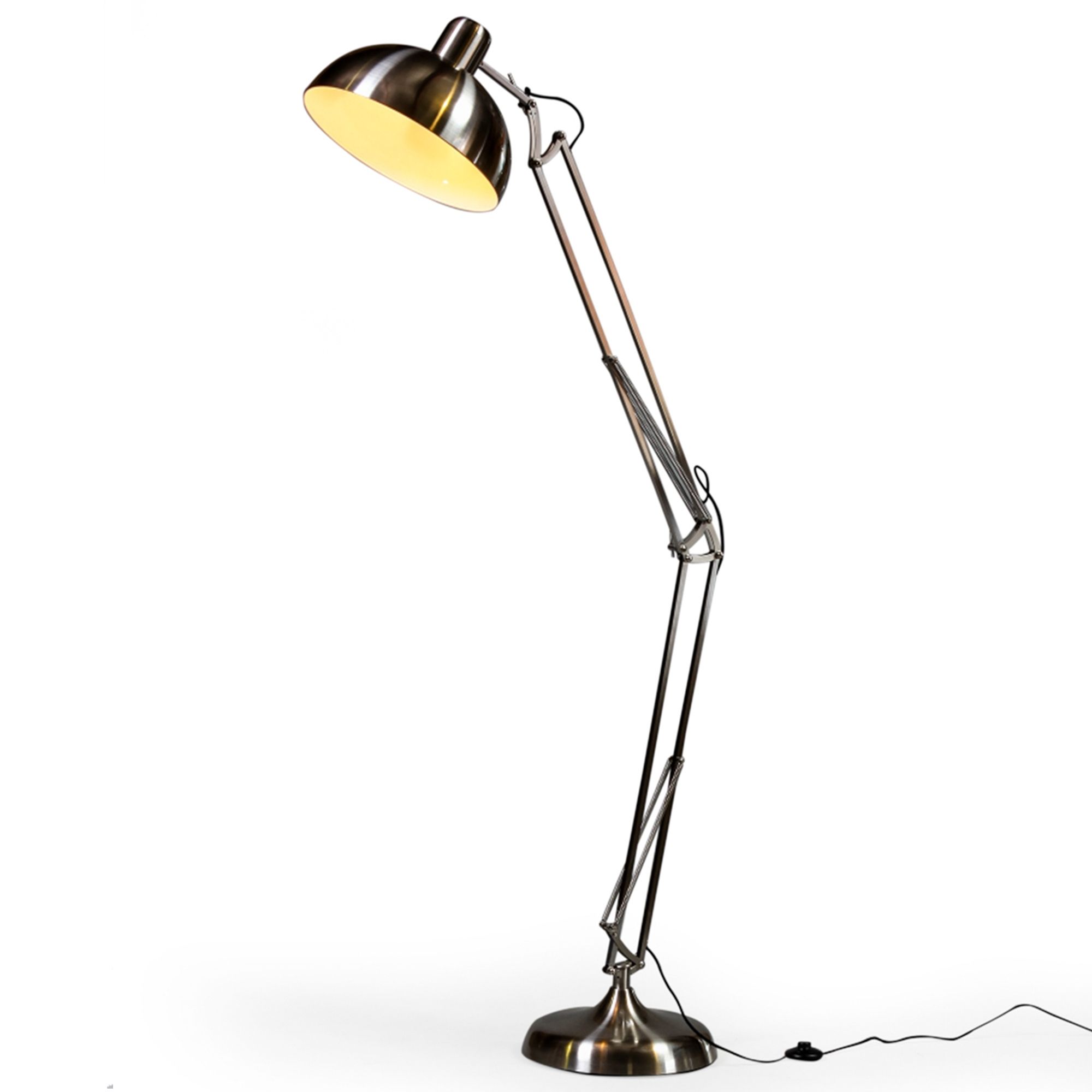 Brushed Steel Extra Large Classic Desk Style Floor Lamp | Floor Lamps For Brushed Steel Floor Lamps (Photo 12 of 15)