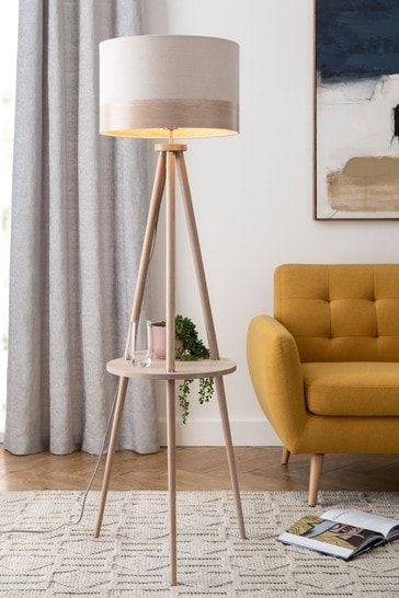 Buy Malmo Shelved Wood Tripod Floor Lamp From The Next Uk Online Shop Regarding Tripod Floor Lamps (Photo 1 of 15)