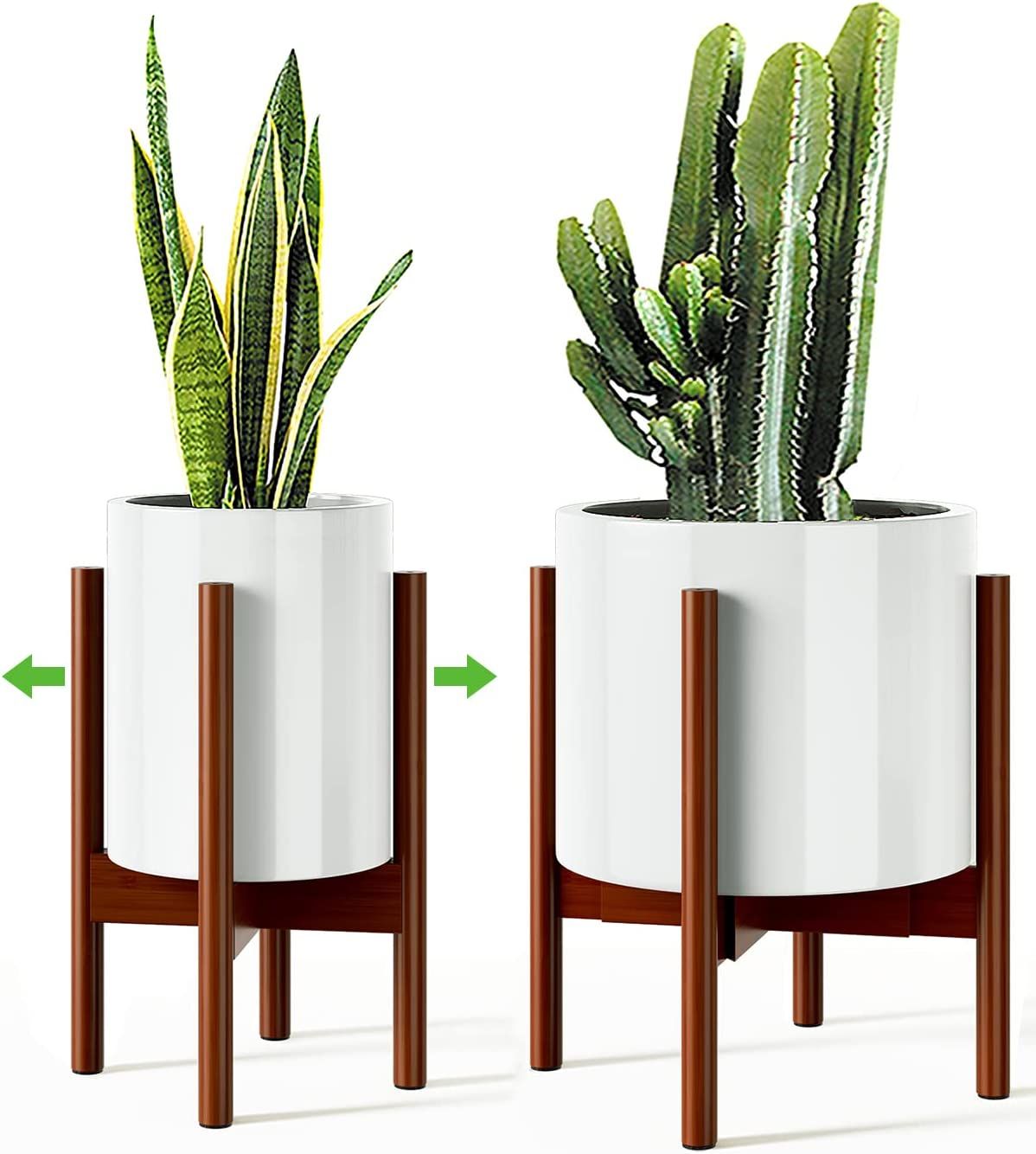 Buy Mudeela Adjustable Plant Stand 8 To 12 Inches, Bamboo Mid Century  Modern Plant Stand 15 Inches In Height, Indoor Plant Stand, Fit 8 9 10 11  12 Inch Pots Pot & For 15 Inch Plant Stands (View 6 of 15)