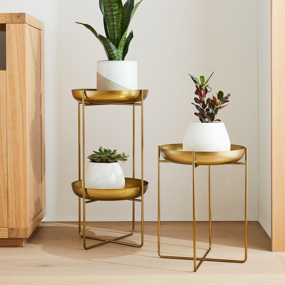 Buy Online Spun Metal Plant Stand Now | West Elm Uae Inside 16 Inch Plant Stands (View 15 of 15)