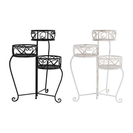 Buy Plant Stand – 3 Tier Indoor Or Outdoor Folding Wrought Iron Metal Home  And Garden Display With Staggered Shelvesdestination Home On Dot & Bo Inside Three Tier Plant Stands (View 12 of 15)