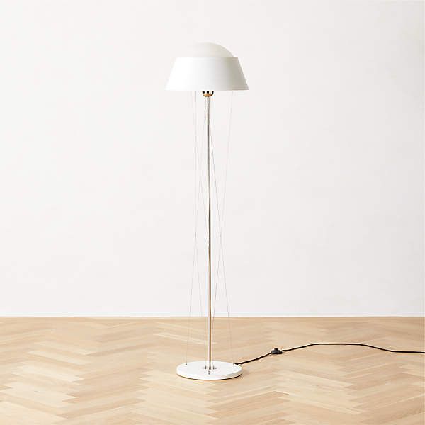 Campana Modern White Metal Floor Lamp | Cb2 Intended For Steel Floor Lamps (Photo 8 of 15)