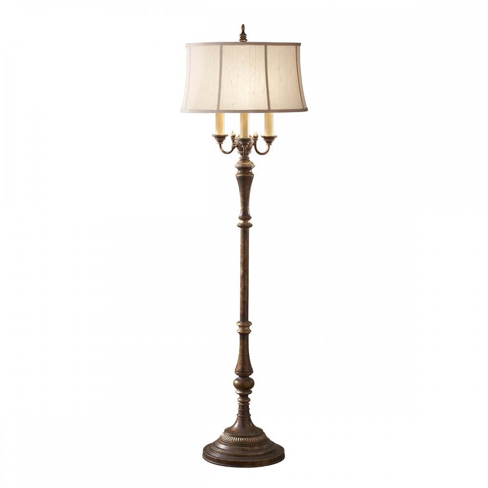 Candelabra Floor Lamp In Crackle Brown With Shade | Lighting Company With Regard To Traditional Floor Lamps (View 3 of 15)