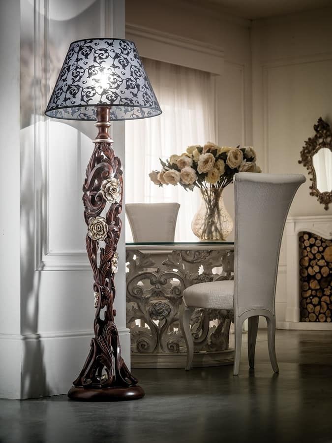 Carved Wood Floor Lamp, With Classic Style | Idfdesign With Regard To Carved Pattern Floor Lamps (Photo 2 of 15)